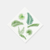 熱帯パーム葉ツリーの水彩傾向 スタンダードカクテルナプキン (角)