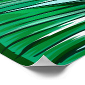 熱帯パーム葉ヴィンテージフローラパターン ポスター (角)