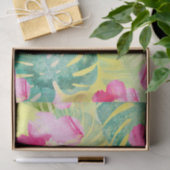 熱帯パーム離れとハイビスカスの花 薄葉紙 (ギフト)