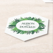 熱帯パーム離れの夏のジャングル名 ペーパーコースター (アングル)