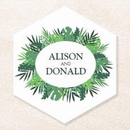 熱帯パーム離れの夏のジャングル名 ペーパーコースター