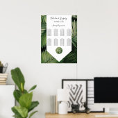 熱帯パーム離れの結婚緑地表 ポスター (ホームオフィス)