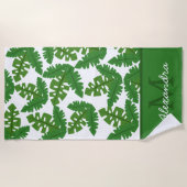 熱帯パーム離れ海沿岸パターン ビーチタオル (正面)