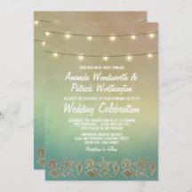 熱帯ヒトデとシーシェル結婚式招待状