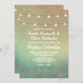 熱帯ヒトデとシーシェル結婚式招待状 招待状