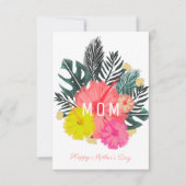 熱帯ヒビスカスの花母の日 カード (正面)