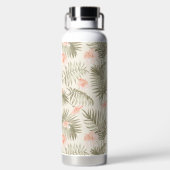 熱帯ヒビスカスヤシの木のパターン ウォーターボトル (背面)