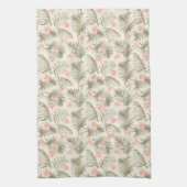 熱帯ヒビスカスヤシの木のパターン キッチンタオル (縦)