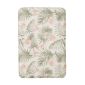 熱帯ヒビスカスヤシの木のパターン バスマット (正面縦)