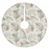 熱帯ヒビスカスヤシの木のパターン ブラッシュドポリエステルツリースカート (正面)