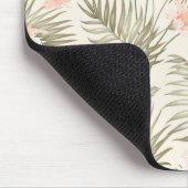 熱帯ヒビスカスヤシの木のパターン マウスパッド (コーナー)