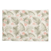 熱帯ヒビスカスヤシの木のパターン 枕カバー (裏面)