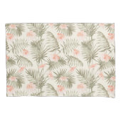 熱帯ヒビスカスヤシの木のパターン 枕カバー (正面)