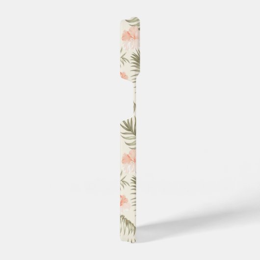 熱帯ヒビスカスヤシの木のパターン iPhoneケース (右側面)