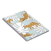 熱帯ヒョウ動物とモンステ葉ラヤシe ノートブック (右側)