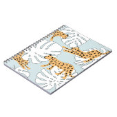 熱帯ヒョウ動物とモンステ葉ラヤシe ノートブック (左側)