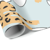 熱帯ヒョウ動物とモンステ葉ラヤシe ラッピングペーパー (ロールコーナー)