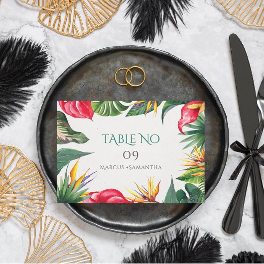 熱帯ビブカラフル花フレーム エンクロージャーカード