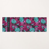 熱帯ビベス | ピンク&ブルーモンステラ葉 ヨガマット (正面(横))