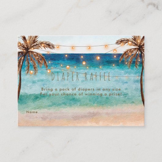 熱帯ビーチおむつラッフルエンクロージャカード エンクロージャーカード (正面)
