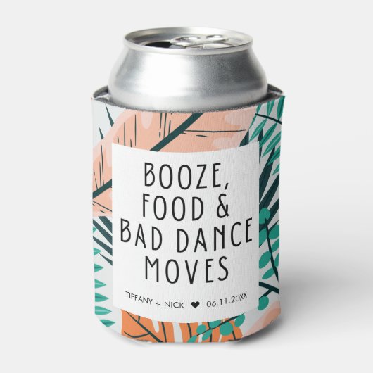 熱帯ビーチおもしろい結婚式の引き出物 缶クーラー (缶正面)