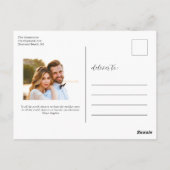 熱帯ビーチたった今結婚しました結婚の発表 ポストカード (裏面)