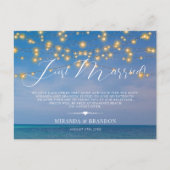 熱帯ビーチたった今結婚しました結婚の発表 ポストカード (正面)