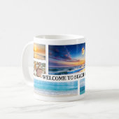 熱帯ビーチとサンシャインフォトコラージュ コーヒーマグカップ (正面左)