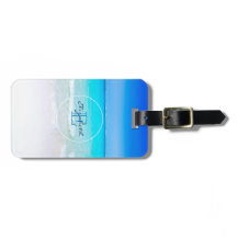 熱帯ビーチとターコイズシーモノグラム