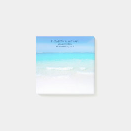 熱帯ビーチとターコイズ海結婚 ポストイット