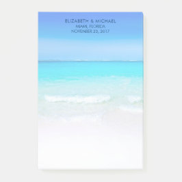 熱帯ビーチとターコイズ海結婚 ポストイット