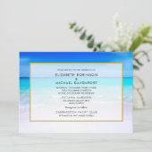 熱帯ビーチとターコイズ海結婚 招待状 (スタンド正面)