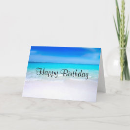 熱帯ビーチとターコイズ海誕生日 カード