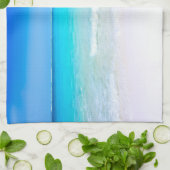 熱帯ビーチとターコイズ海 キッチンタオル (折り畳み)