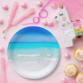 熱帯ビーチとターコイズ海 ペーパープレート (パーティー)