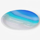 熱帯ビーチとターコイズ海 ペーパープレート (アングル)