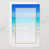 熱帯ビーチとターコイズ海 便箋 (正面/裏面)