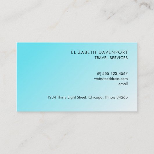 熱帯ビーチとターコイズ海 名刺 (裏面)