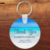 熱帯ビーチとターコイズ結婚海感謝してい キーホルダー (正面)