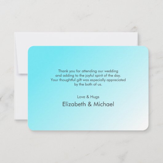 熱帯ビーチとターコイズ結婚海感謝してい 招待状 (裏面)