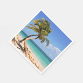 熱帯ビーチとヤシの木 スタンダードランチョンナプキン (角)
