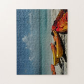 熱帯ビーチのカヤックのパズル ジグソーパズル (縦)