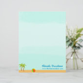 熱帯ビーチのカリブのな休暇のテンプレート レターヘッド (スタンド正面)