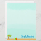 熱帯ビーチのカリブのな休暇のテンプレート レターヘッド (正面/裏面)