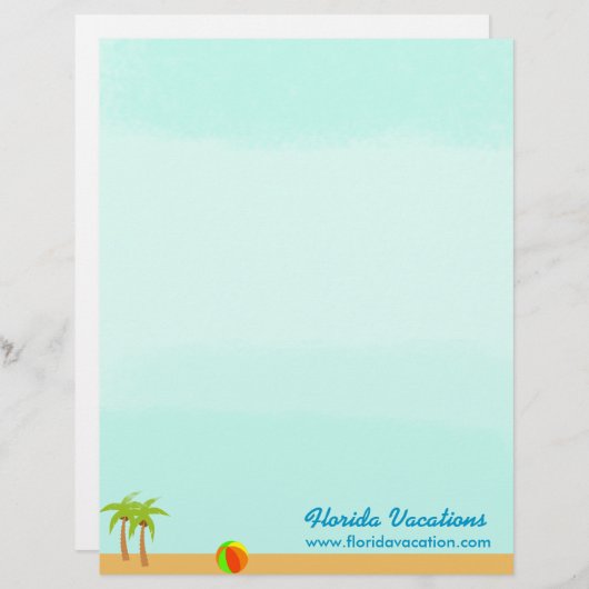熱帯ビーチのカリブのな休暇のテンプレート レターヘッド (正面/裏面)