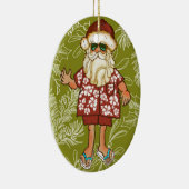 熱帯ビーチのサンタのクリスマスのオーナメント セラミックオーナメント (右)