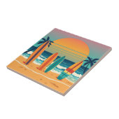 熱帯ビーチのサーフボード タイル (側面)