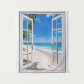 熱帯ビーチのテーマの壁掛け タペストリー (正面)