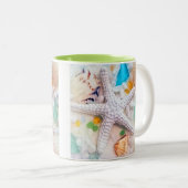 熱帯ビーチのテーマ ツートーンマグカップ (正面右)