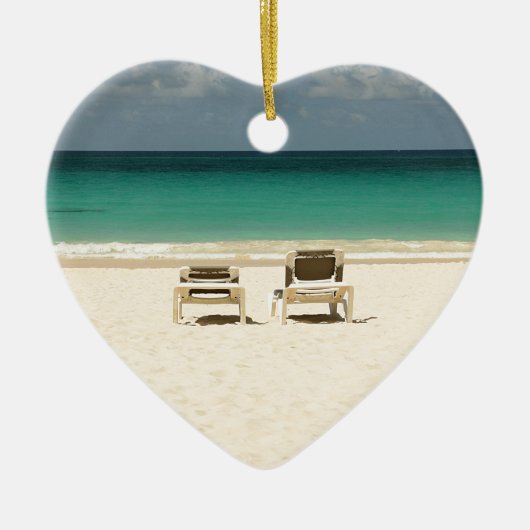 熱帯ビーチのドミニカ共和国 セラミックオーナメント (正面)